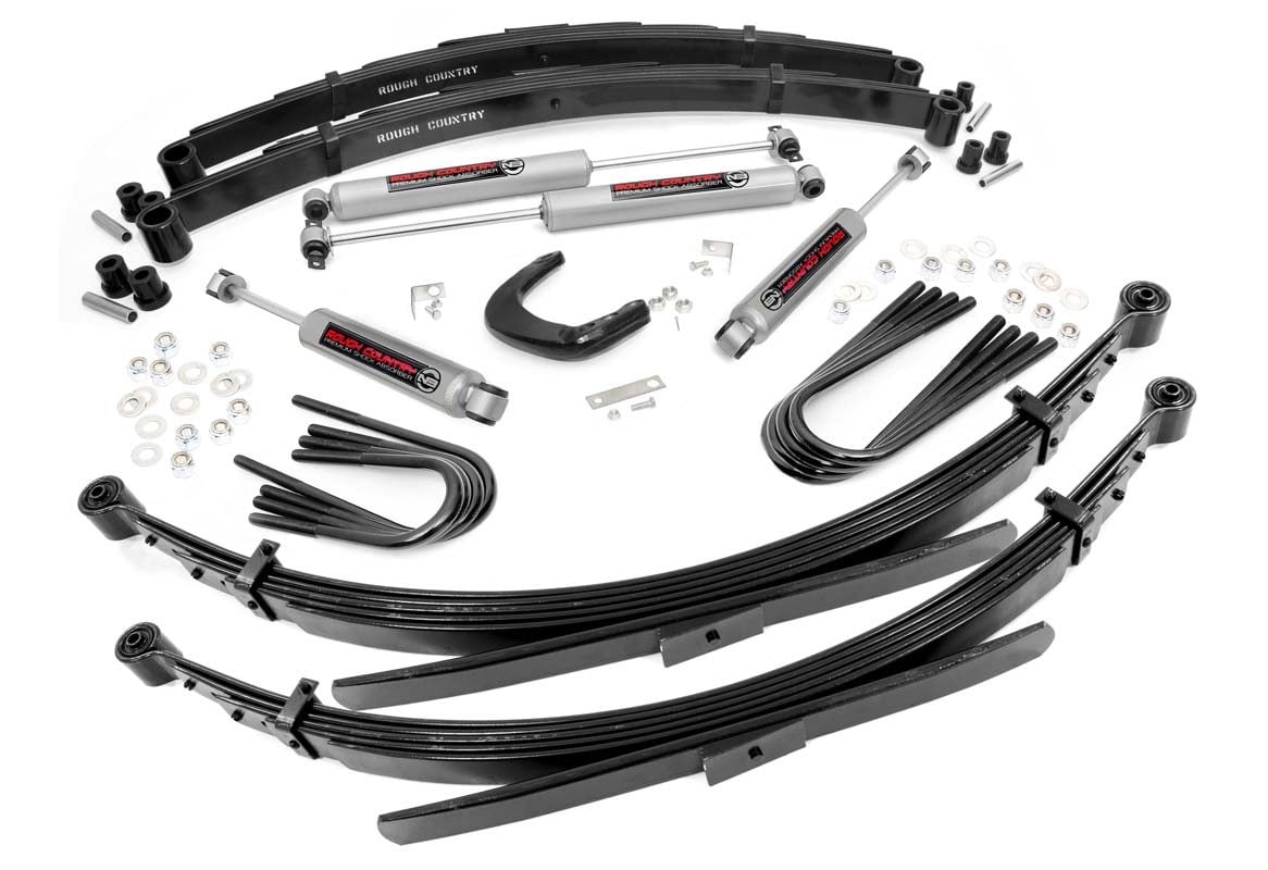 GMC K25 Suspension Lift Kit - Rough Country - 4 Inch Lift Kit with 56 Inch Rear Springs - '77-'78
